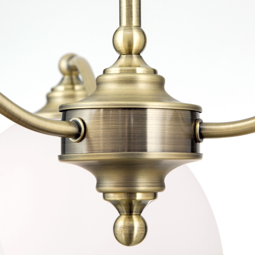 Lestenec na verigi OLD LAMP 3xE27/40W/230V pr. 65 cm bela/medenina