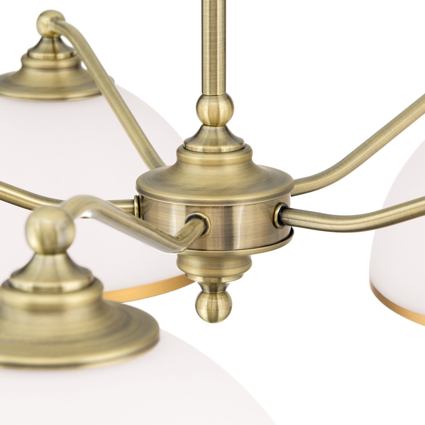 Lestenec na verigi OLD LAMP 5xE27/40W/230V pr. 75 cm bela/medenina