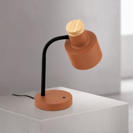 Namizna svetilka GILI 1xE27/40W/230V opečnata