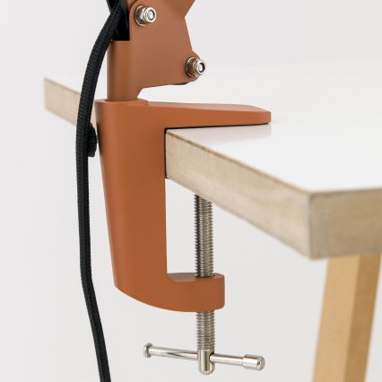 Namizna svetilka s sponko GILI 1xE27/40W/230V opečnata