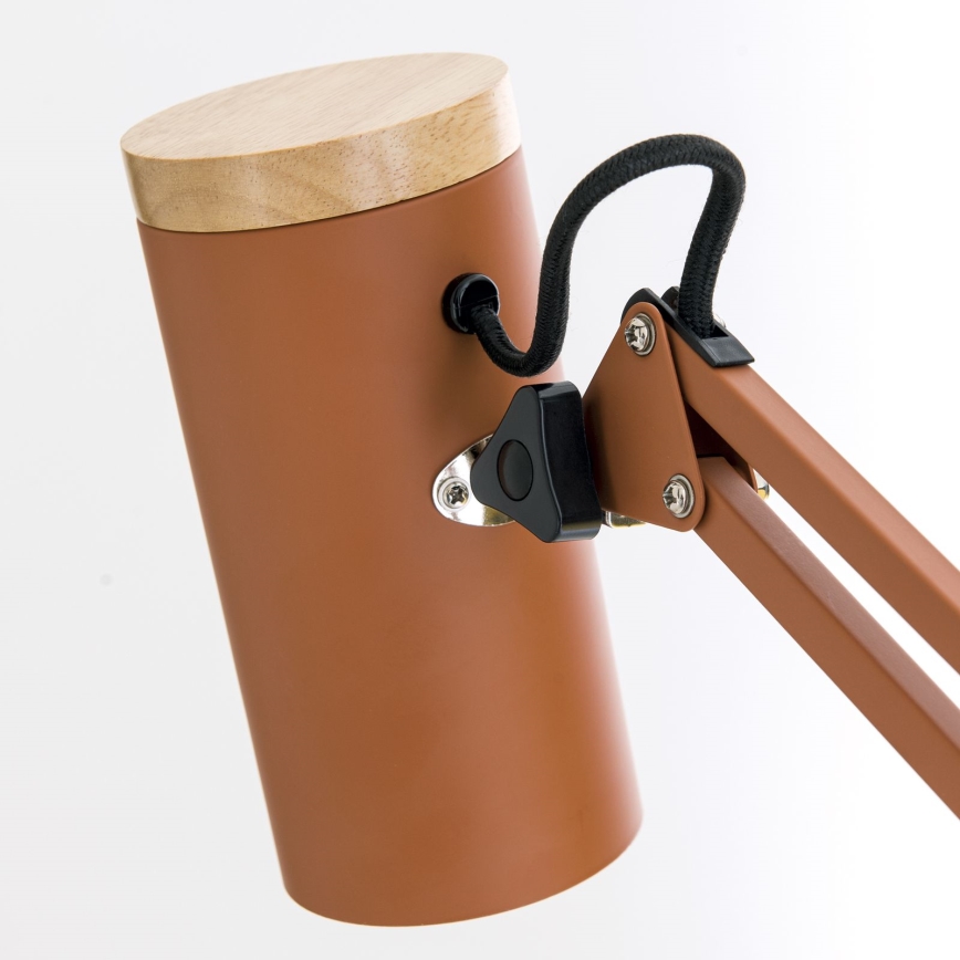 Namizna svetilka s sponko GILI 1xE27/40W/230V opečnata