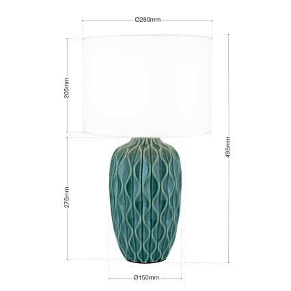 Namizna svetilka TORTUGA 1xE27/40W/230V zelena/bela