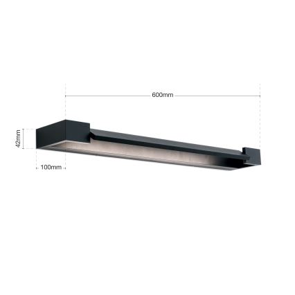LED Kopalniška luč za osvetlitev ogledala MARILYN LED/18W/230V 60 cm IP44 črna