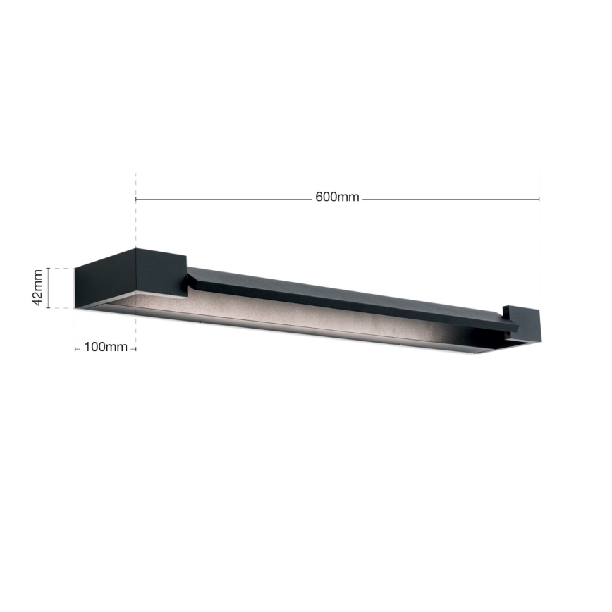 LED Kopalniška luč za osvetlitev ogledala MARILYN LED/18W/230V 60 cm IP44 črna