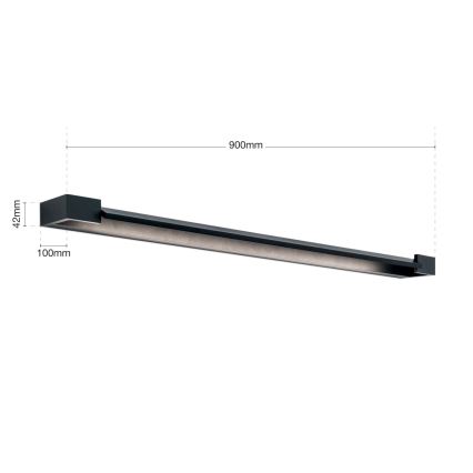 LED Kopalniška luč za osvetlitev ogledala MARILYN LED/24W/230V 90 cm IP44 črna