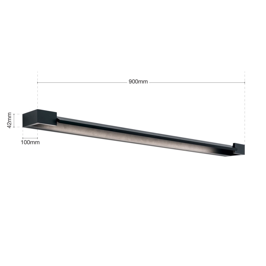 LED Kopalniška luč za osvetlitev ogledala MARILYN LED/24W/230V 90 cm IP44 črna