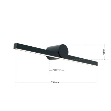 LED Kopalniška luč za osvetlitev ogledala BEAUTY LED/12W/230V 61 cm IP54 črna