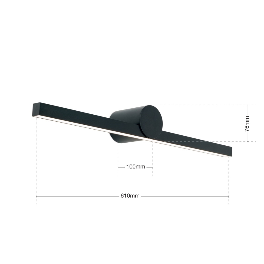 LED Kopalniška luč za osvetlitev ogledala BEAUTY LED/12W/230V 61 cm IP54 črna