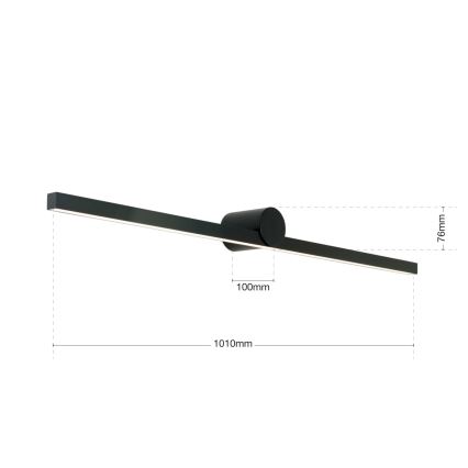 LED Kopalniška luč za osvetlitev ogledala BEAUTY LED/24W/230V 101 cm IP54 črna