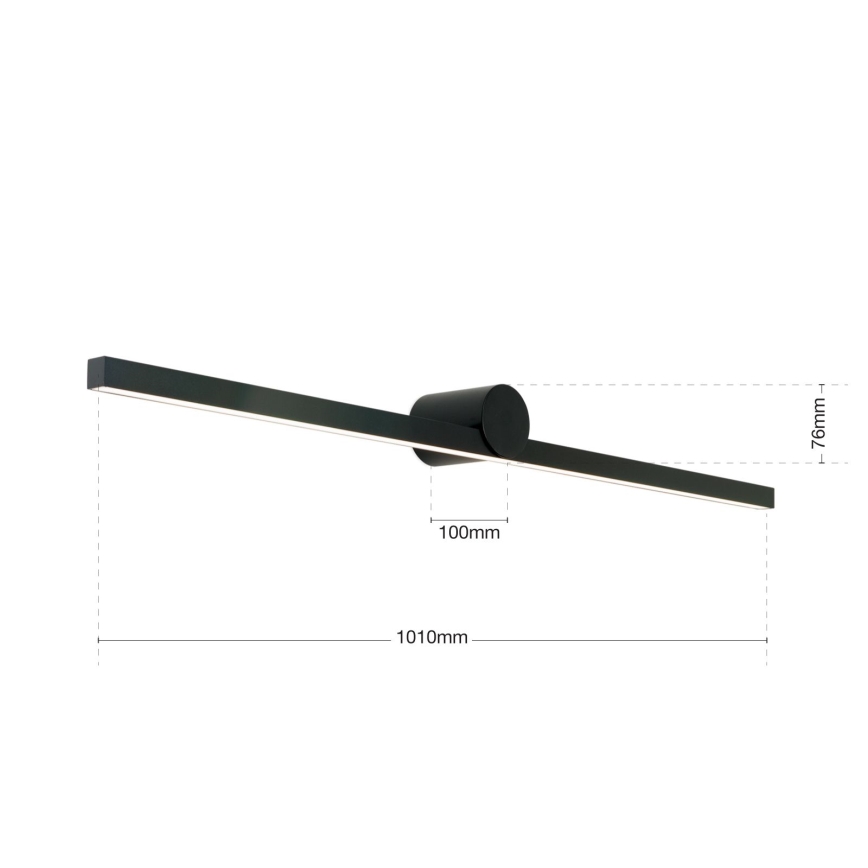 LED Kopalniška luč za osvetlitev ogledala BEAUTY LED/24W/230V 101 cm IP54 črna