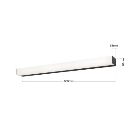 LED Kopalniška luč za osvetlitev ogledala HORIZON LED/12W/230V 3000/4000K 60 cm IP44 črna