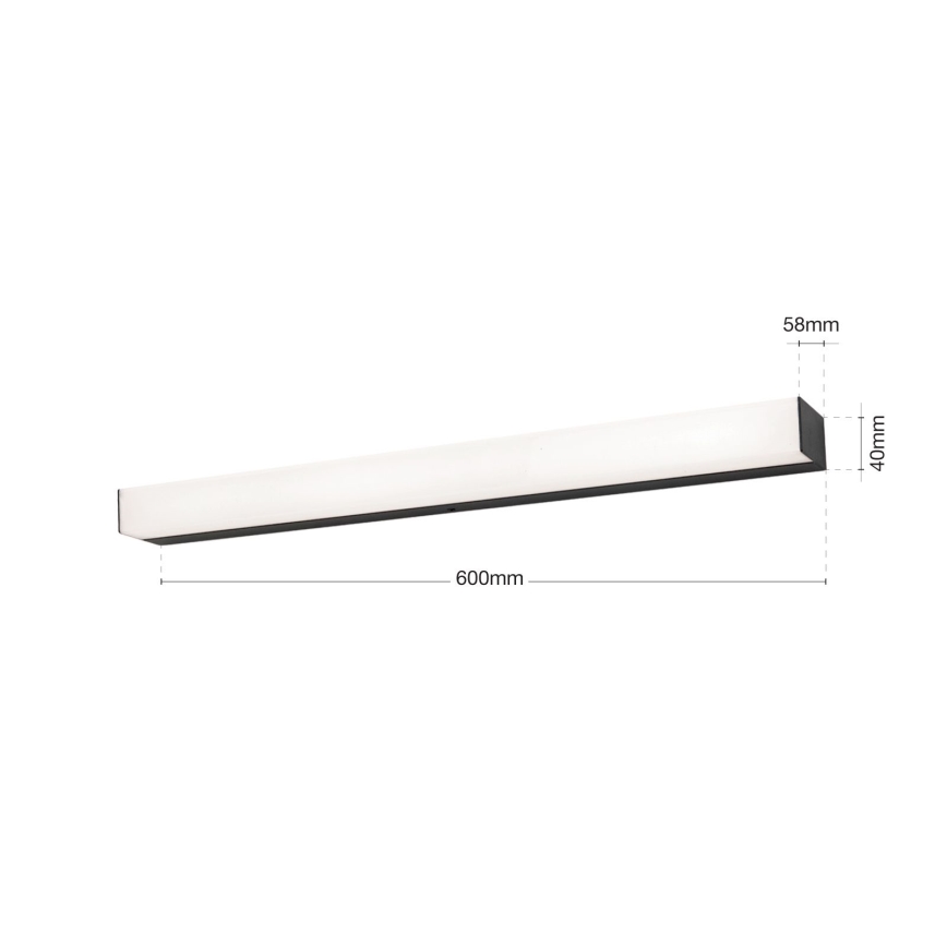 LED Kopalniška luč za osvetlitev ogledala HORIZON LED/12W/230V 3000/4000K 60 cm IP44 črna