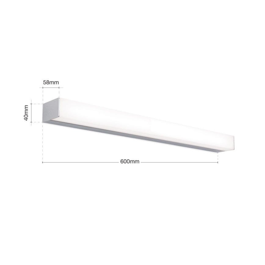 LED Kopalniška luč za osvetlitev ogledala HORIZON LED/12W/230V 3000/4000K 60 cm IP44 srebrna