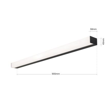 LED Kopalniška luč za osvetlitev ogledala HORIZON LED/18W/230V 3000/4000K 90 cm IP44 črna