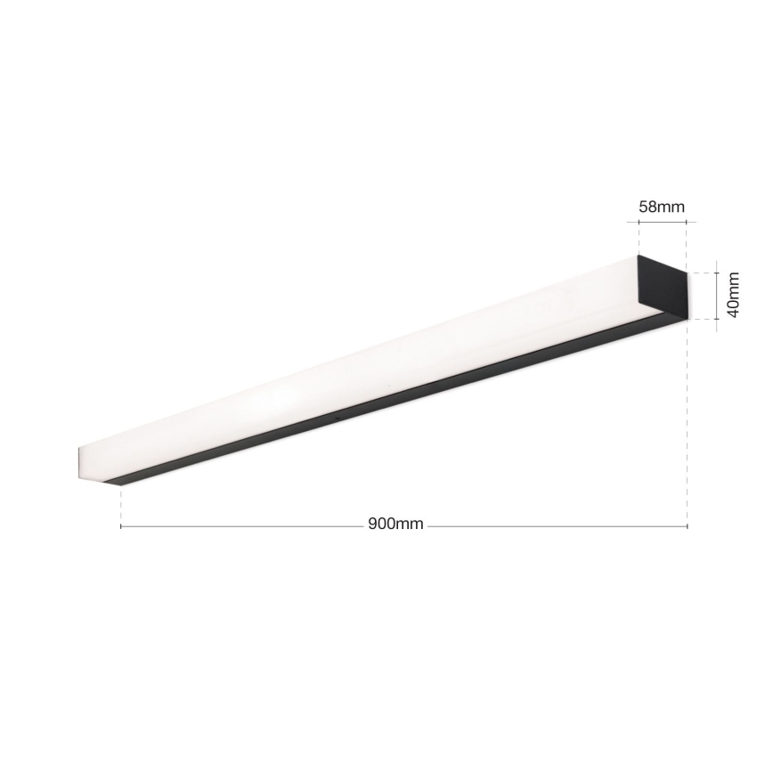 LED Kopalniška luč za osvetlitev ogledala HORIZON LED/18W/230V 3000/4000K 90 cm IP44 črna