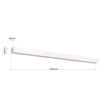 LED Kopalniška luč za osvetlitev ogledala HORIZON LED/18W/230V 3000/4000K 90 cm IP44 srebrna