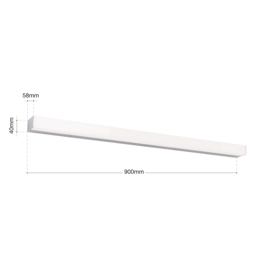 LED Kopalniška luč za osvetlitev ogledala HORIZON LED/18W/230V 3000/4000K 90 cm IP44 srebrna