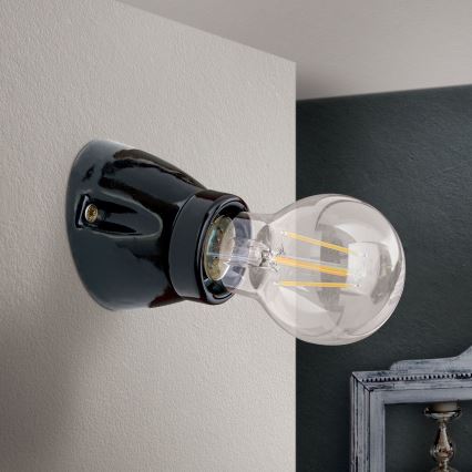 Stensko svetilo FROST 1xE27/60W/230V črne barve