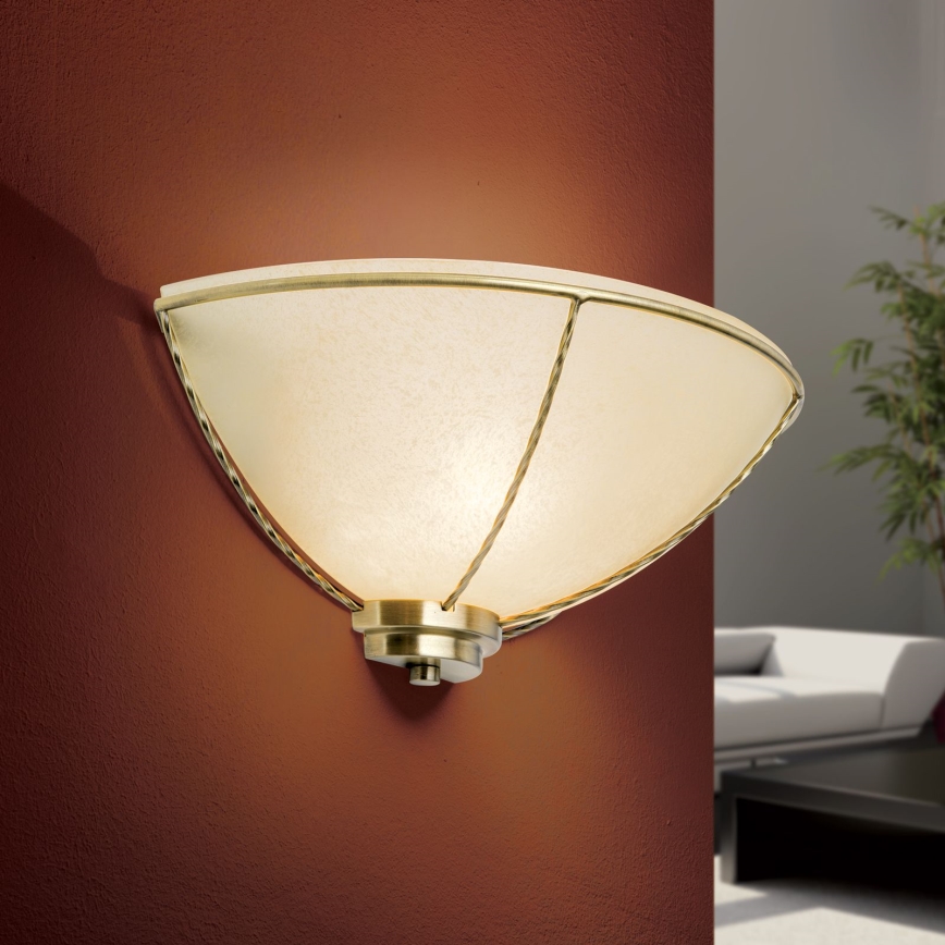 Bronasta stenska svetilka MAURO 1xE27/60W/230V