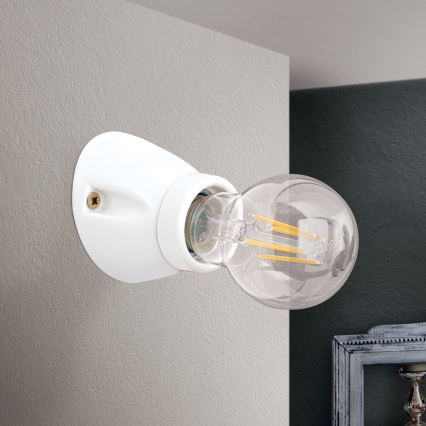 Stenska svetilka FROST 1xE27/60W/230V bela