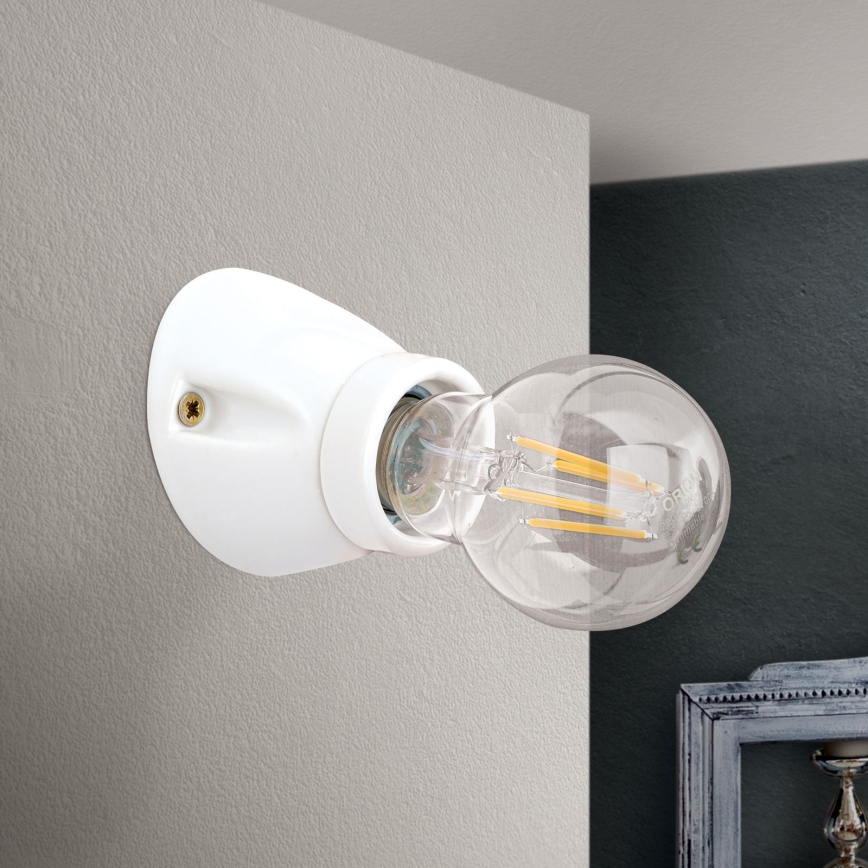 Stenska svetilka FROST 1xE27/60W/230V bela