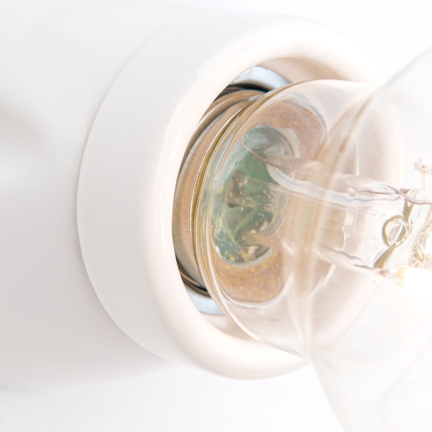 Stenska svetilka FROST 1xE27/60W/230V bela