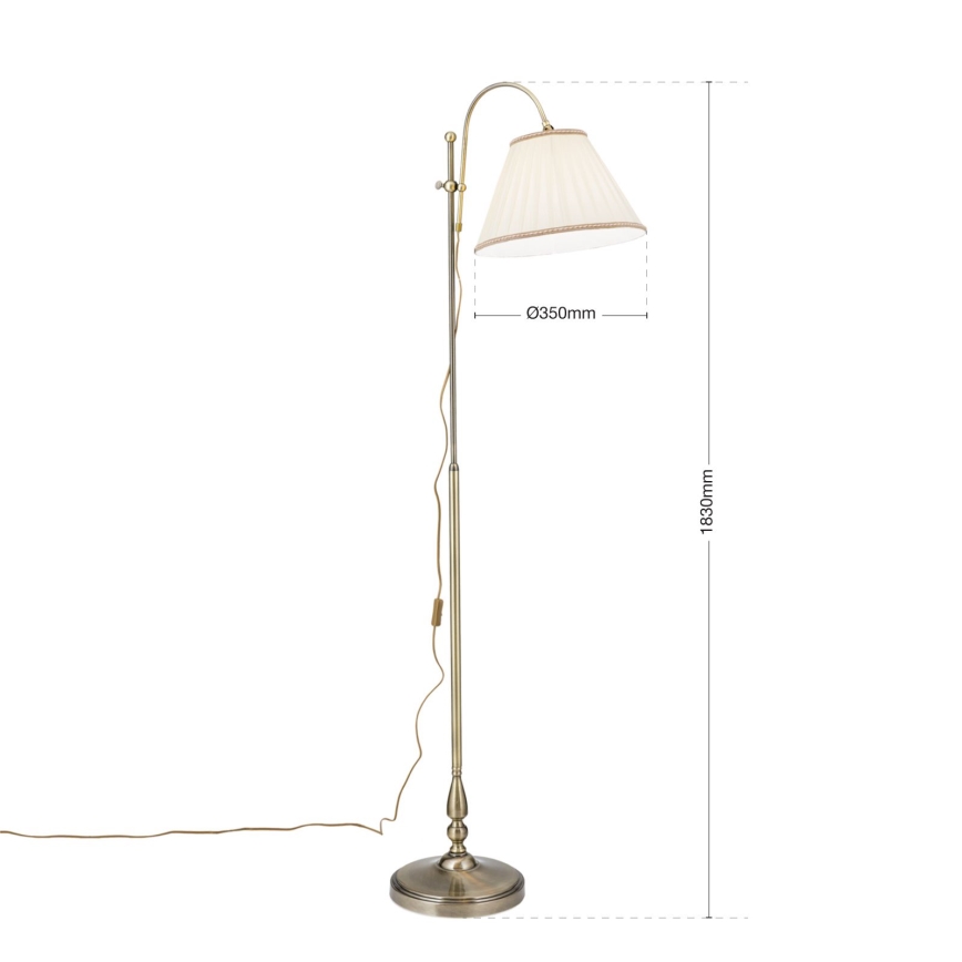 Talna svetilka TONIA 1xE27/60W/230V 183 cm bela/bron