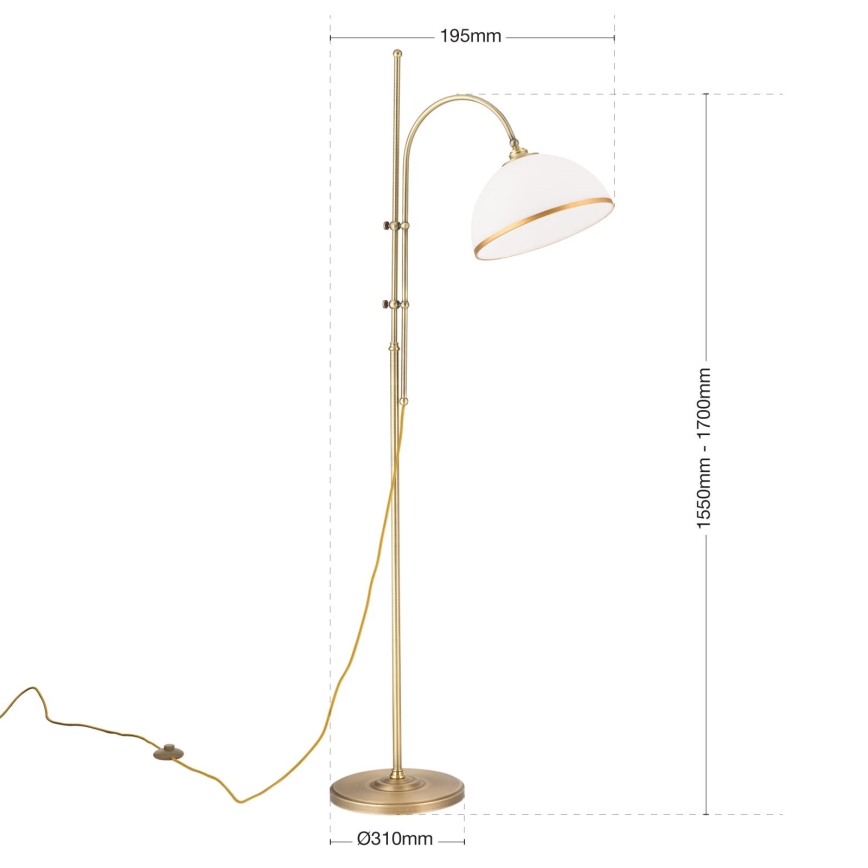Talna svetilka OLD LAMP 1xE27/40W/230V bela/medenina