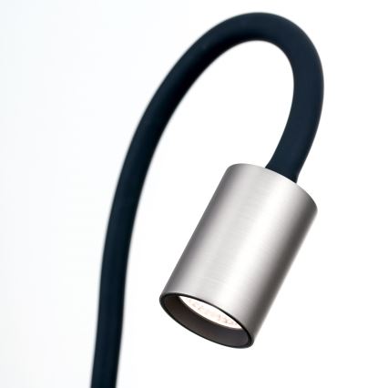 LED Fleksibilna namizna svetilka s sponko KURT LED/5W/230V srebrna