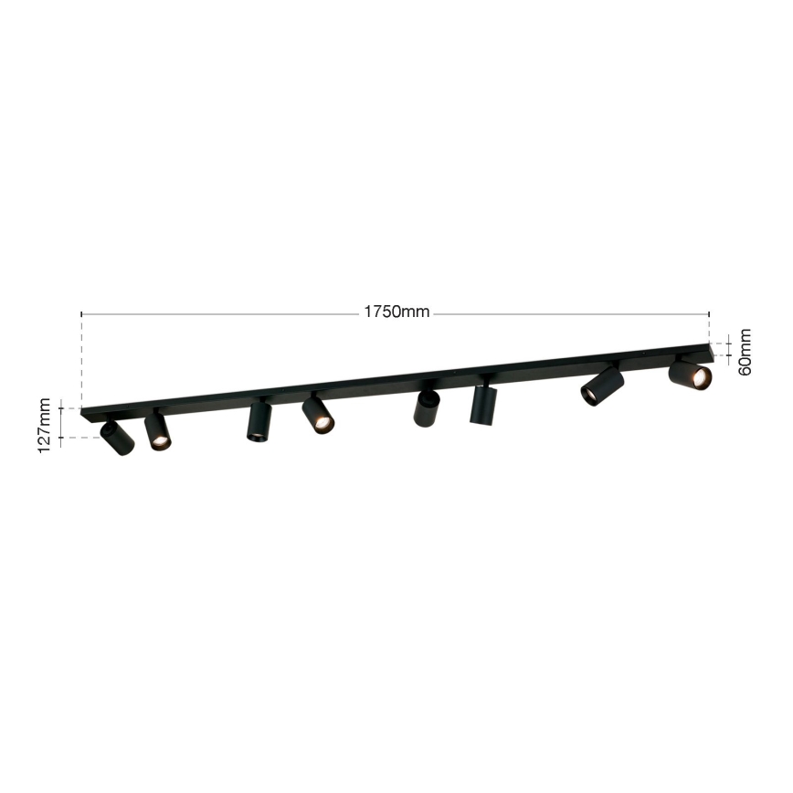 stropna reflektorska svetilka SEAN 8xGU10/13W/230V črna