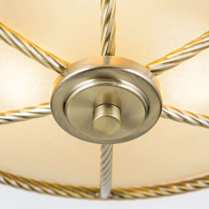 Stropna svetilka MAURO 3xE27/60W/230V premer 42 cm bronasta