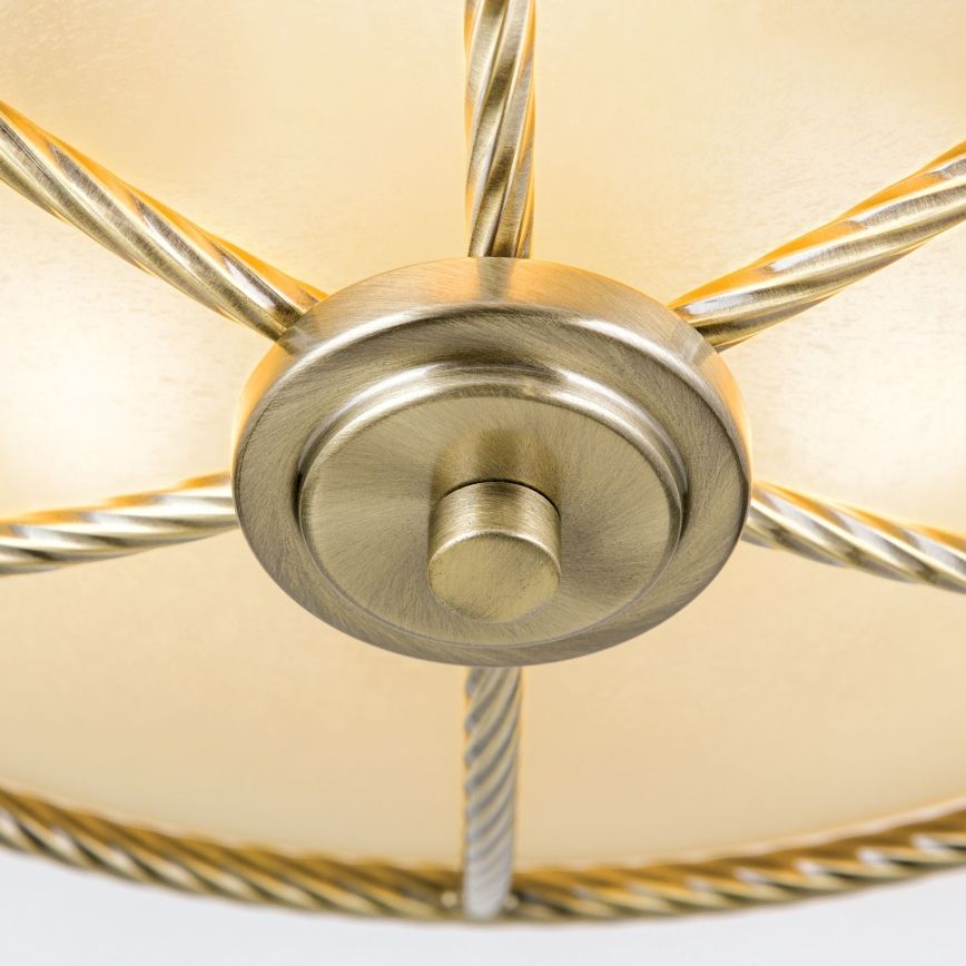 Stropna svetilka MAURO 3xE27/60W/230V premer 42 cm bronasta