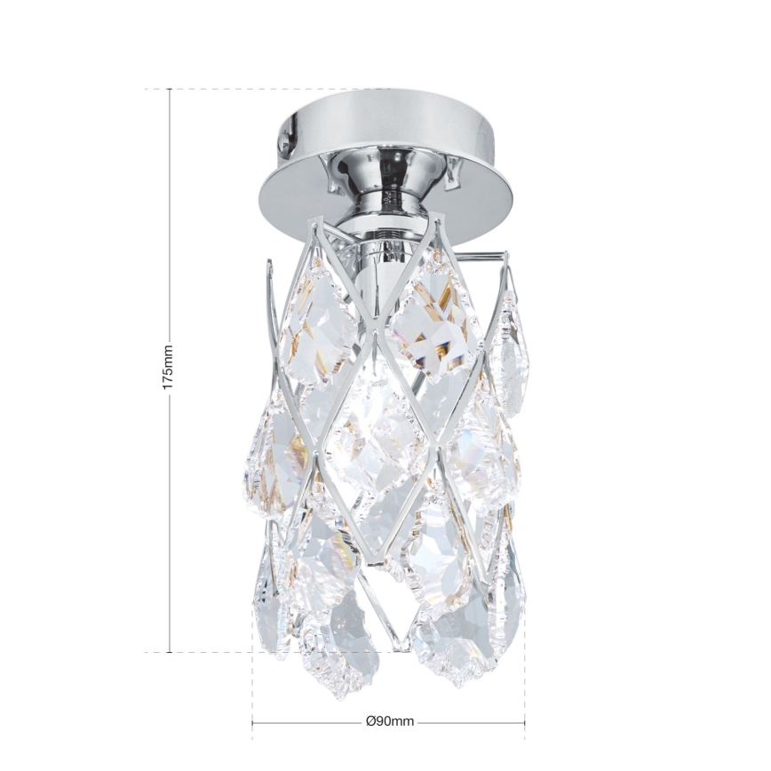 Stropna svetilka RITA 1xG9/40W/230V, Ø 9 cm, sijajni krom