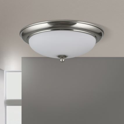 Stropna svetilka EMPIRA 2xE27/40W/230V, premer 35,5 cm, matni krom