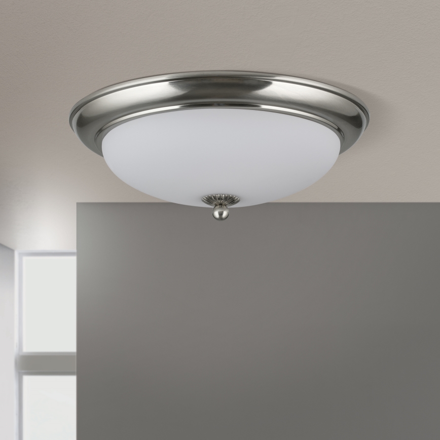 Stropna svetilka EMPIRA 2xE27/40W/230V, premer 35,5 cm, matni krom