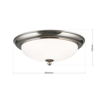 Stropna svetilka EMPIRA 2xE27/40W/230V, premer 35,5 cm, matni krom