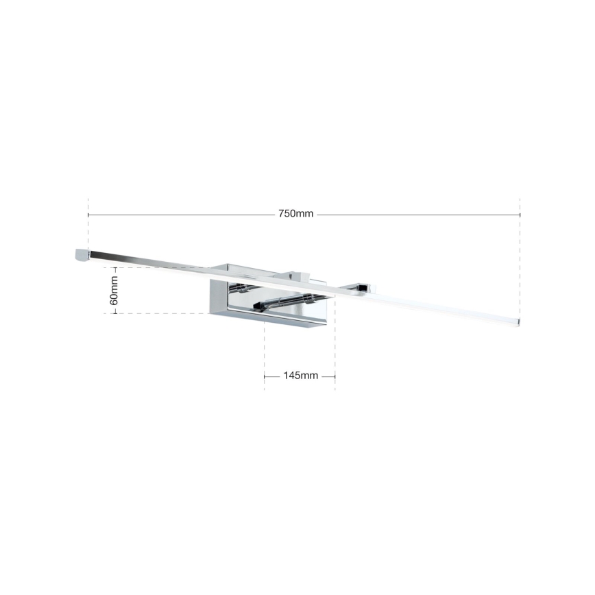 LED Svetilka za slike PUBLIO LED/15W/230V 75 cm sijajni krom