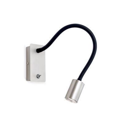 LED Fleksibilna majhna stenska svetilka KURT LED/5W/230V srebrna