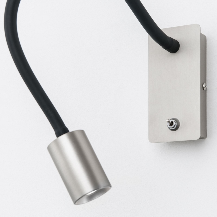 LED Fleksibilna majhna stenska svetilka KURT LED/5W/230V srebrna