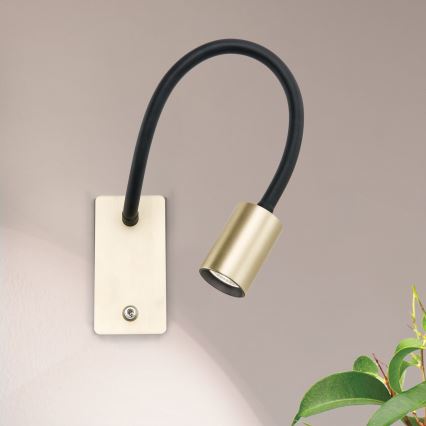 LED Fleksibilna stenska svetilka KURT LED/5W/230V zlata