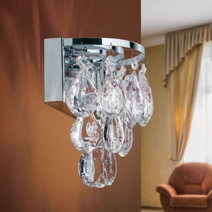 Kristalna stenska svetilka CELESTE 2xG9/40W/230V sijajni krom