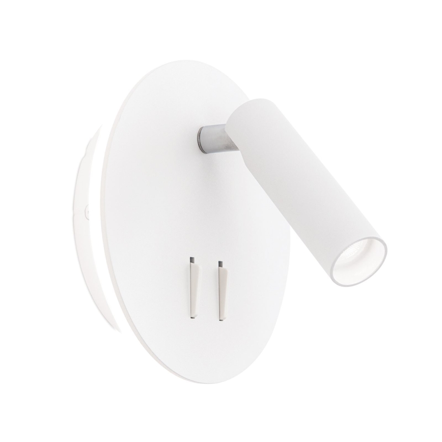 LED Stenski reflektor LENNY LED/6W/230V + LED/3W bela