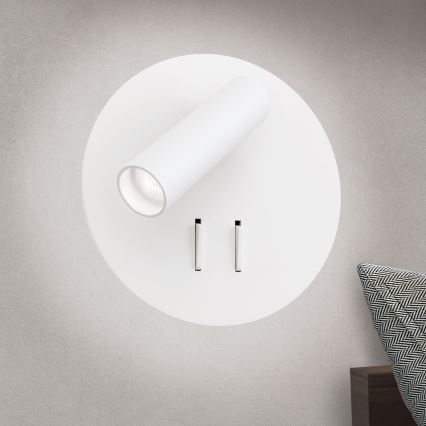 LED Stenski reflektor LENNY LED/6W/230V + LED/3W bela