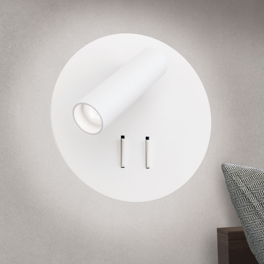 LED Stenski reflektor LENNY LED/6W/230V + LED/3W bela