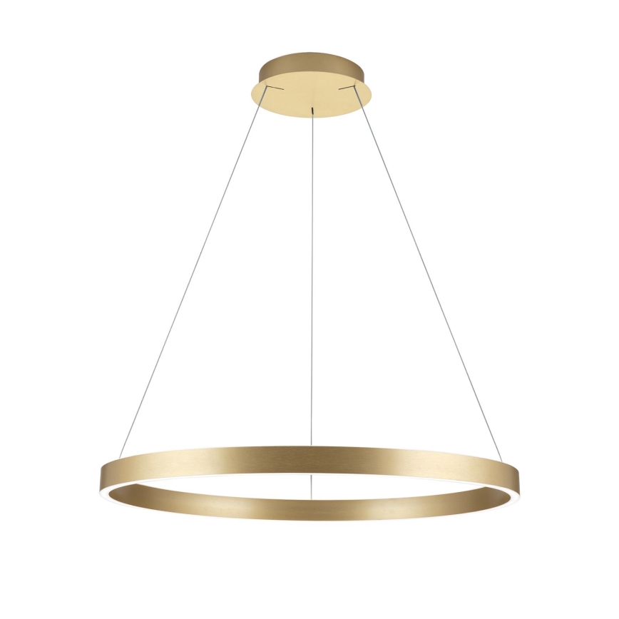 Zatemljiv zlati LED lestenec na jekleni vrvici KOLK LED/80W/230V 2700/3000/4000K, premer 80 cm