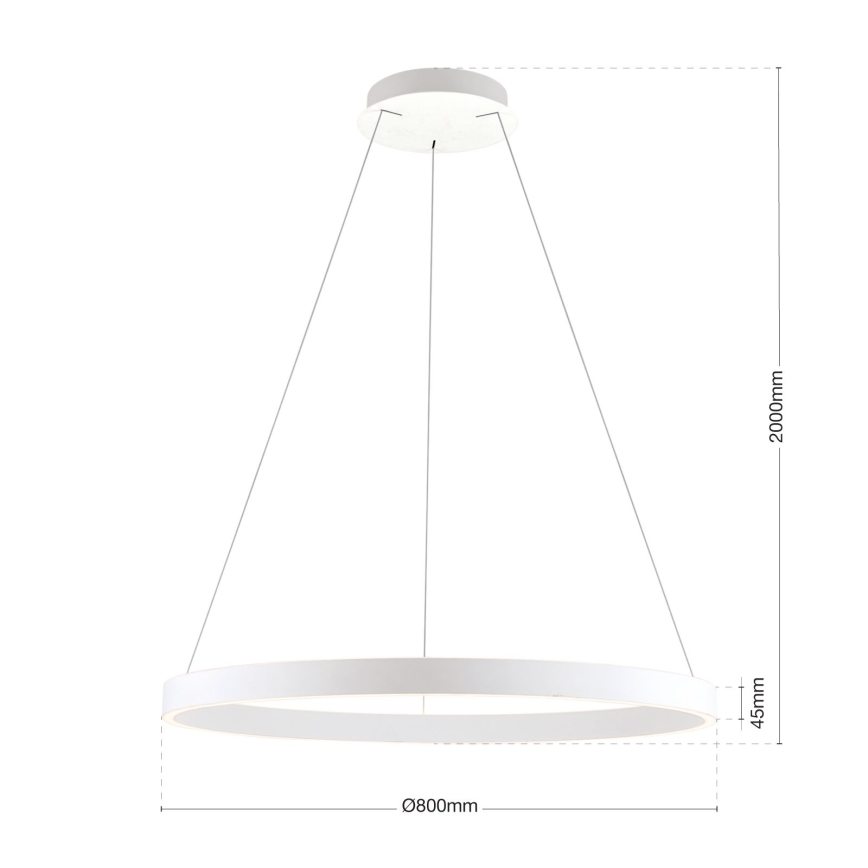 Orion - zatemljiv LED lestenec na vrvici KOLK LED/80W/230V 2700/3000/4000K premer 80 cm bela