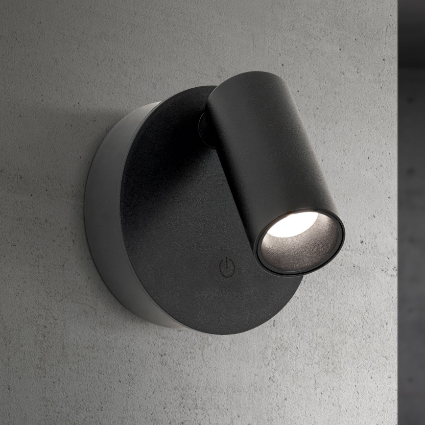 LED zatemnjiva polnilna stenska točkovna svetilka na dotik LUXY LED/1W/5V 2200 mAh 2700/3000/4000K črna