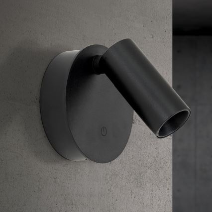 LED zatemnjiva polnilna stenska točkovna svetilka na dotik LUXY LED/1W/5V 2200 mAh 2700/3000/4000K črna