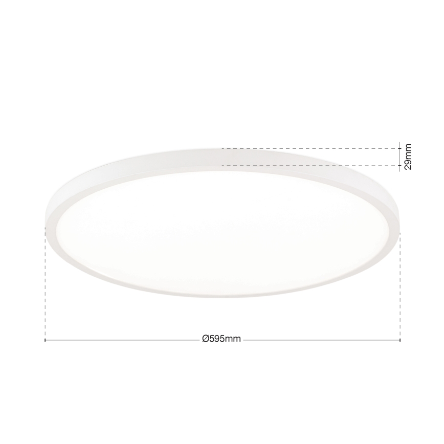 Zatemnjiva stropna LED svetilka DISC, 46 W, 230 V, 2700/3000/4000 K, Ø 60 cm, bela