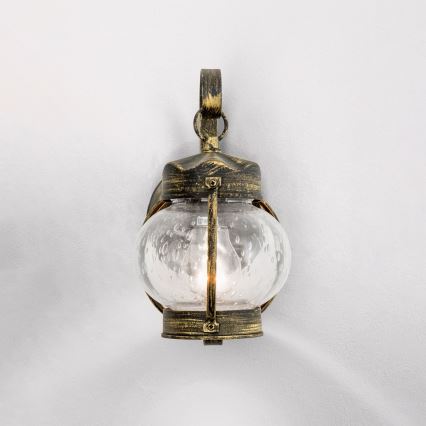 Zunanja stenska svetilka TAVERNA 1xE27/60W/230V IP23 bronza/patina